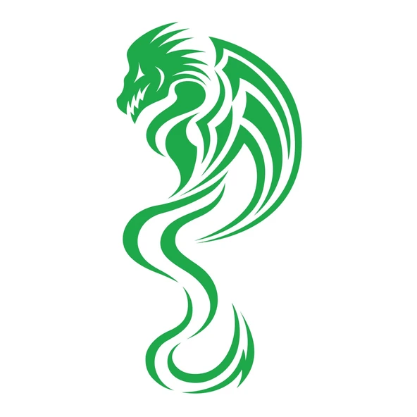 Ejderha Sticker 17x17 Cm Yeşil ürün görseli