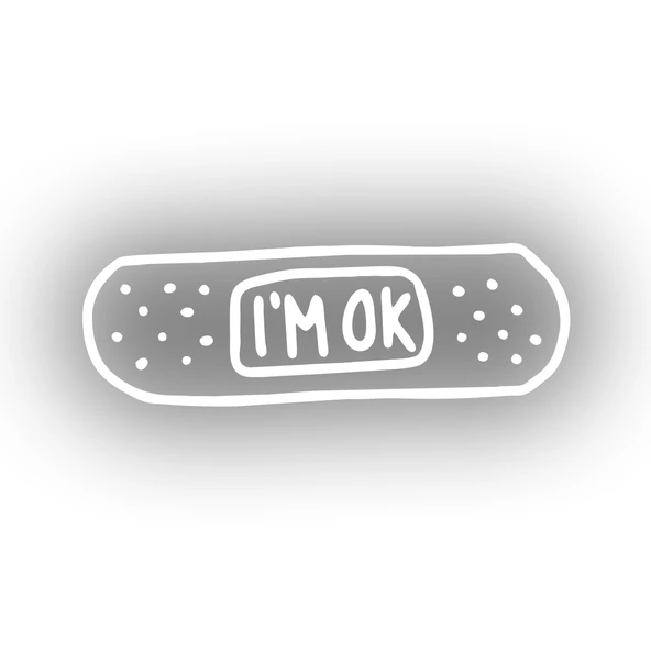 İm Ok Yarabandı Sticker17x17 Cm Beyaz ürün görseli