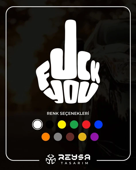 F*ck You Sticker 17x17 Cm Beyaz - 1