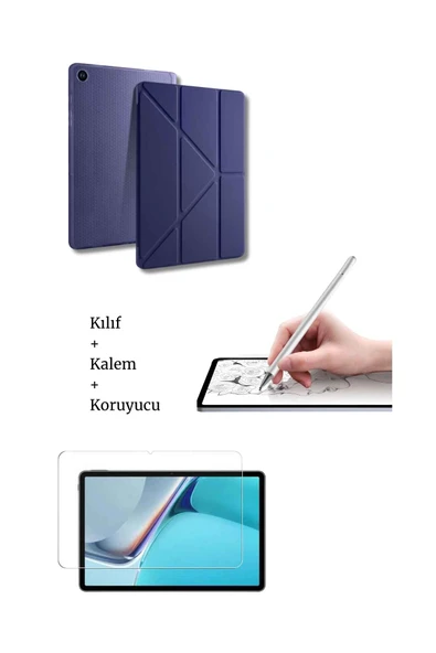 Galaxy A9 Plus 11 inç X210 Uyumlu Tablet Kılıfı Tablet Kalemi Ve Ekran Koruyucu Set - Resim 6