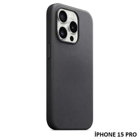 iPhone 15 Pro için MagSafe özellikli Mikro Dokuma Kılıf - Resim 5