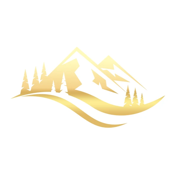 Dağ ve Ağaçlar Sticker17x17 Cm Gold ürün görseli