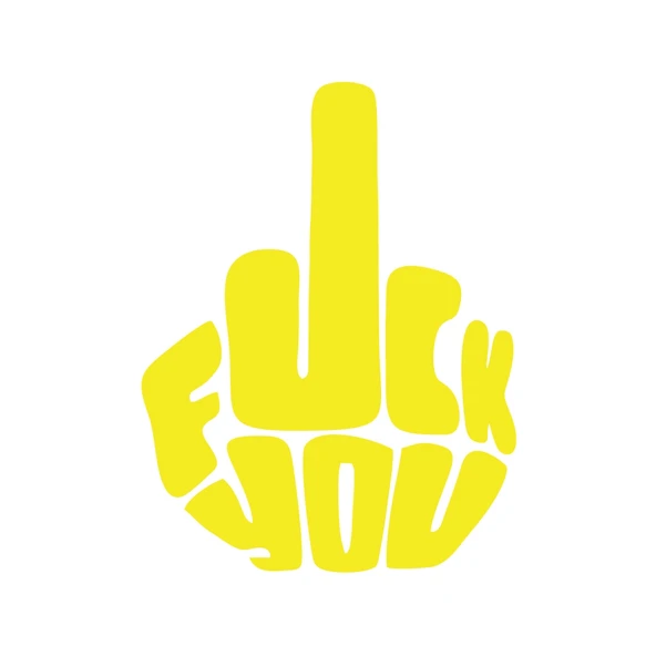 Fuck You Sticker 17x17 Cm Sarı ürün görseli