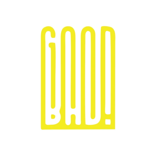 Good Bad Sticker17x17 Cm Sarı