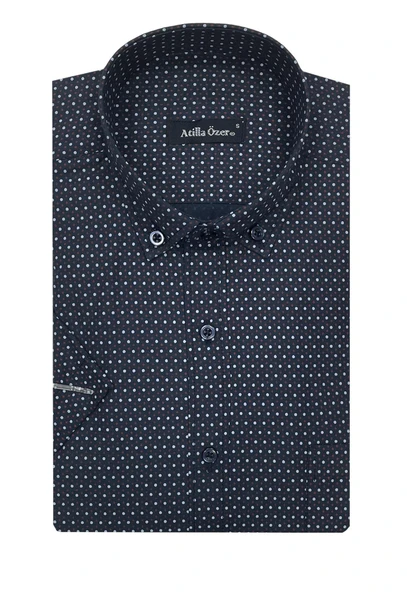 Atilla Özer Kısa Kol Klasik Erkek Gömlek 7308 - Resim 3