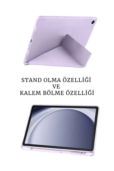 Galaxy A9 Plus 11 inç X210 Uyumlu Tablet Kılıfı Tablet Kalemi Ve Ekran Koruyucu Set - Resim 3