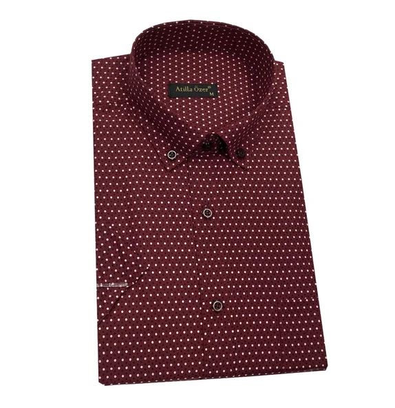 Atilla Özer Kısa Kol Klasik Erkek Gömlek 7308 - Resim 2