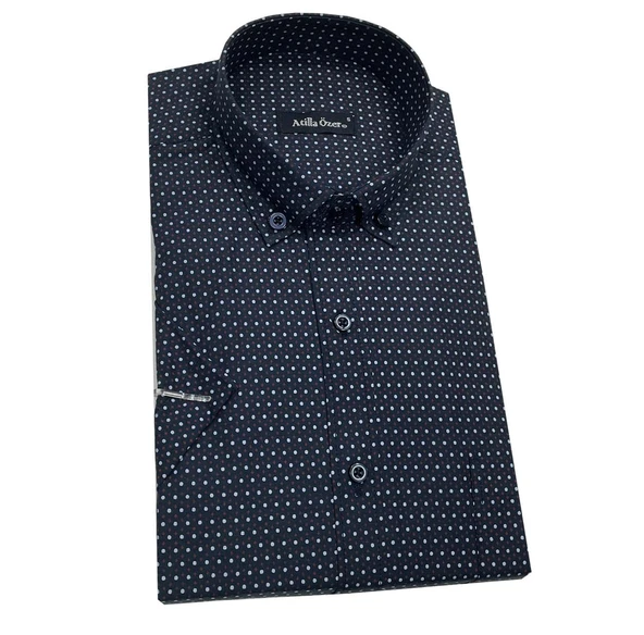 Atilla Özer Kısa Kol Klasik Erkek Gömlek 7308 - Resim 4