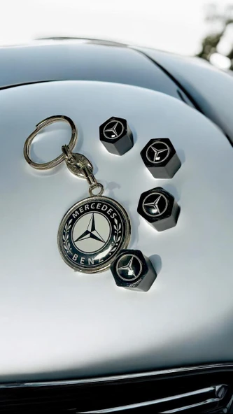 Mercedes ile uyumlu 1 adet Damla Anahtar 4 adet sibop Kapağı Plastik ürün görseli