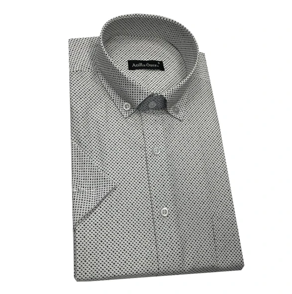 Atilla Özer Kısa Kol Klasik Erkek Gömlek 7310 - 4