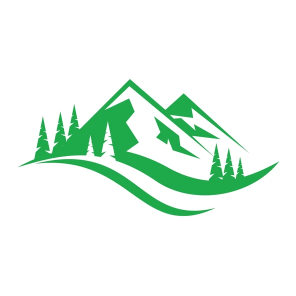 Dağ ve Ağaçlar Sticker17x17 Cm Yeşil ürün görseli