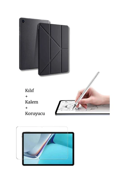 Galaxy A9 Plus 11 inç X210 Uyumlu Tablet Kılıfı Tablet Kalemi Ve Ekran Koruyucu Set - Resim 2