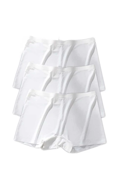 3 Adet Kadın Dikişsiz Görünmez İz Yapmaz Mini Şort Boxer Beyaz - 5