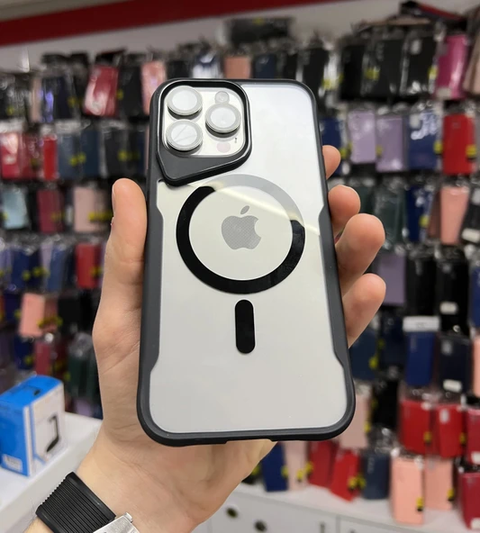 İphone 15 Pro Max T-Max MagSafe Uyumlu Siyah Silikon Kılıf - 5