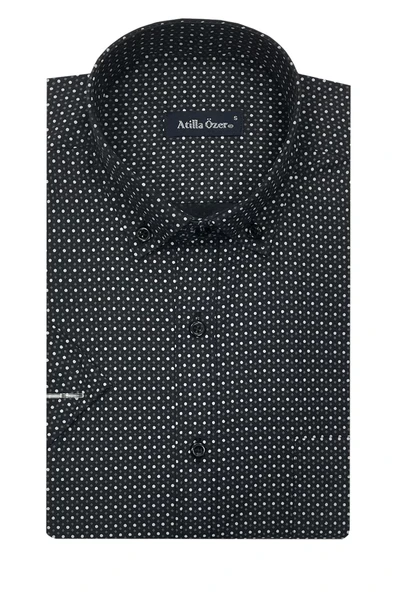 Atilla Özer Kısa Kol Klasik Erkek Gömlek 7308 - Resim 5