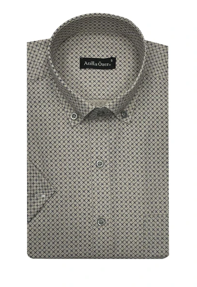 Atilla Özer Kısa Kol Klasik Erkek Gömlek 7307 - 3