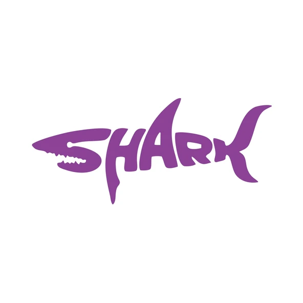 Shark Köpek Balığı Sticker 17x17 Cm Mor