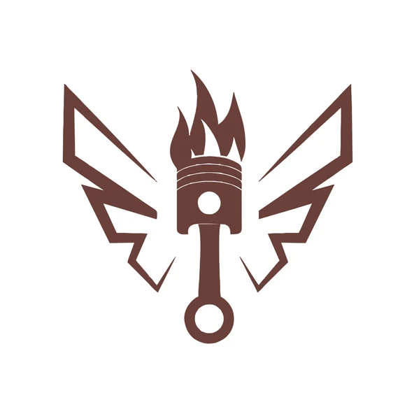 Kanatlı Alevli Piston Sticker17x17 Cm Kahverengi ürün görseli