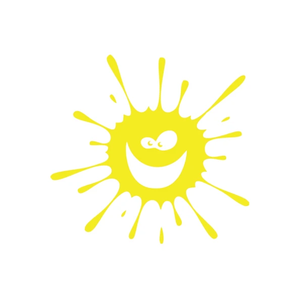 Splash Gülen Surat Sticker 17x17 Cm Sarı ürün görseli