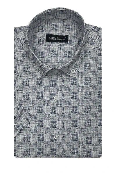 Atilla Özer Kısa Kol Klasik Erkek Gömlek 7316