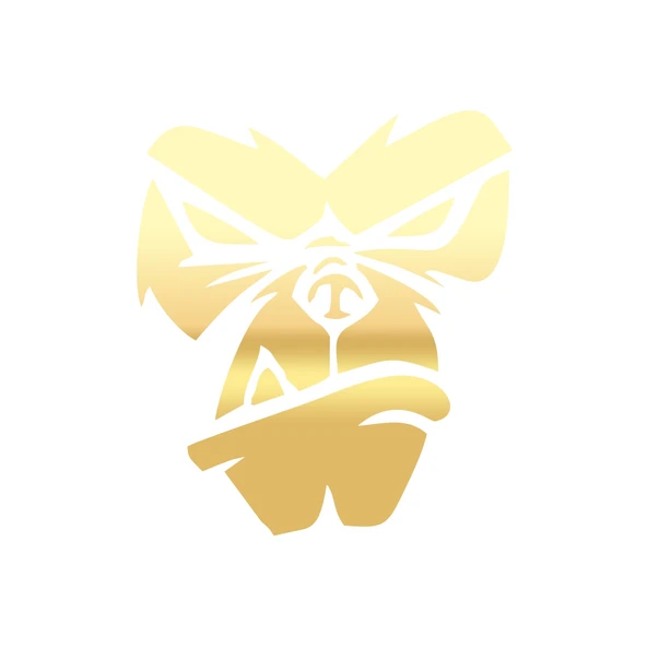 Goril Kafası Sticker17x17 Cm Gold ürün görseli