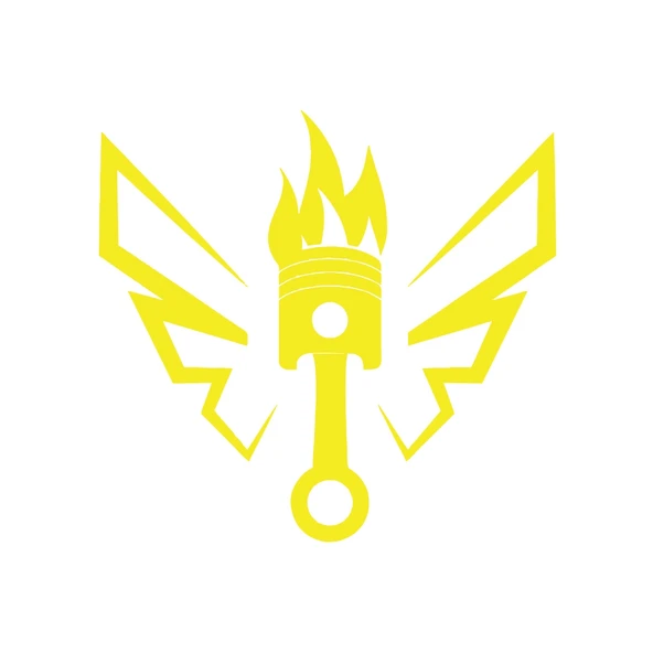 Kanatlı Alevli Piston Sticker17x17 Cm Sarı ürün görseli