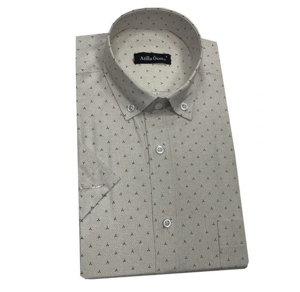 Atilla Özer Kısa Kol Klasik Erkek Gömlek 7314 - 2
