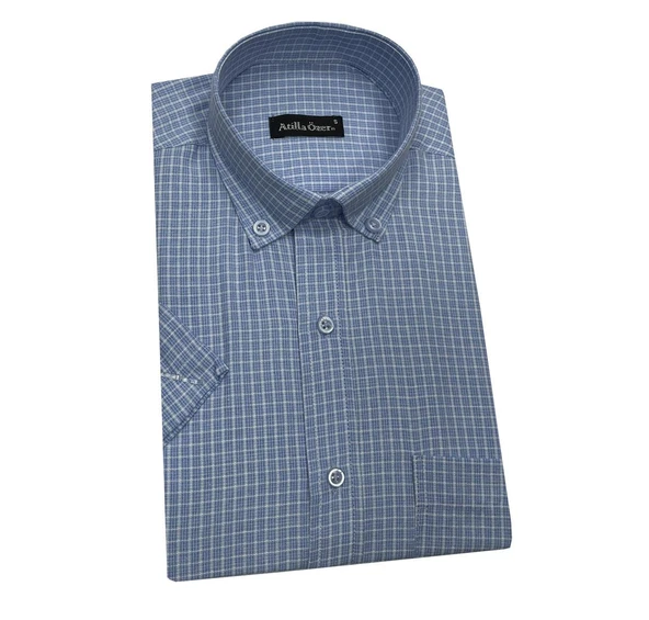 Atilla Özer Kısa Kol Klasik Erkek Gömlek 7313 - Resim 2