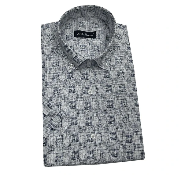 Atilla Özer Kısa Kol Klasik Erkek Gömlek 7316 - 2