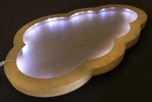 Kapı Süsü Bubble Led Işık Boşluklu Bulut ( 49x35 Cm) - 6