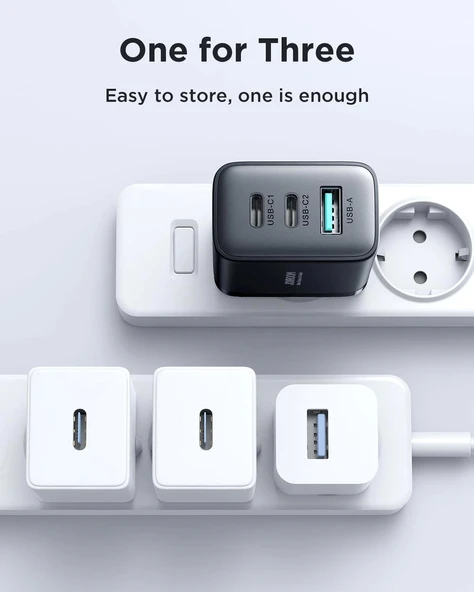 Joyroom TCF10 1 Usb 2 Type-c Çıkışlı 32w Şarj Adaptörü - Resim 5