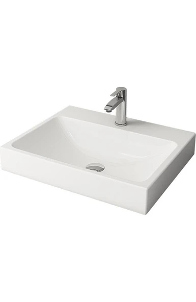 Bocchi Scala Tezgah Üstü Lavabo 60 cm Parlak Beyaz 1077-001-0126