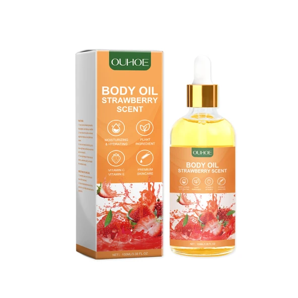 Çilek Özlü Nemlendirici Vücut Masaj Yağı - 100ml