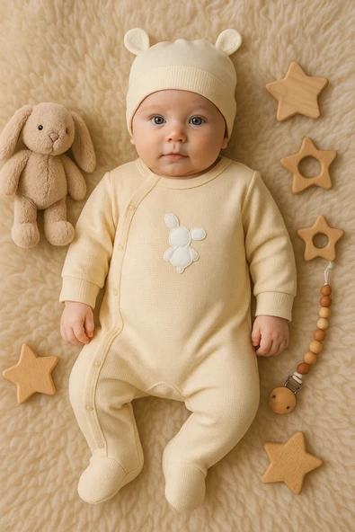 Waffle Tavşanlı Erkek Tulum %100 Pamuk ürün görseli