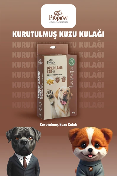 Kurutulmuş Kuzu Kulak Köpek Ödül Maması Çiğnemelik %100 Doğal Tüm Irklar İçin Yüksek Protein 100 g - 2