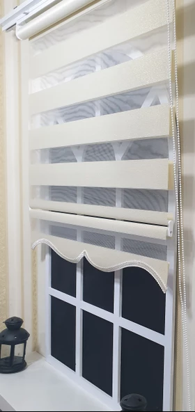 Zebra Stor Perde Altın Simli  Etek Dilimli ST 007  Altın 150 x 200