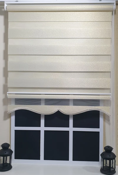 Zebra Stor Perde Altın Simli  Etek Dilimli ST 007  Altın 150 x 200 - 4