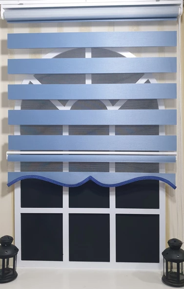Zebra Stor Perde Mavi Etek Dilimli ST 006  Mavi 80 x 200 - 3