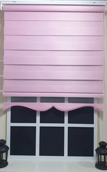 Zebra Stor Perde Pembe  Etek Dilimli ST 005  Pembe 90 x 200 - Resim 4