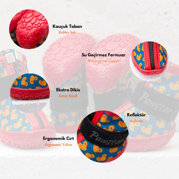 PawStar  Ducks Köpek Ayakkabısı - 4