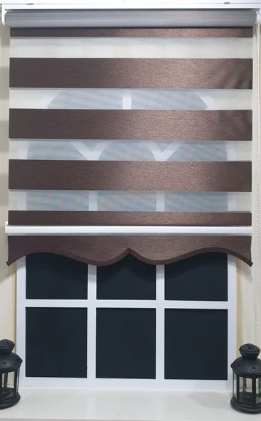Zebra Stor Perde Kahverengi  Etek Dilimli ST 004  Kahverengi 110 x 260 - 3