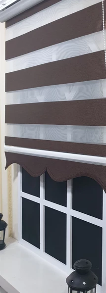 Zebra Stor Perde Kahverengi  Etek Dilimli ST 004  Kahverengi 90 x 260