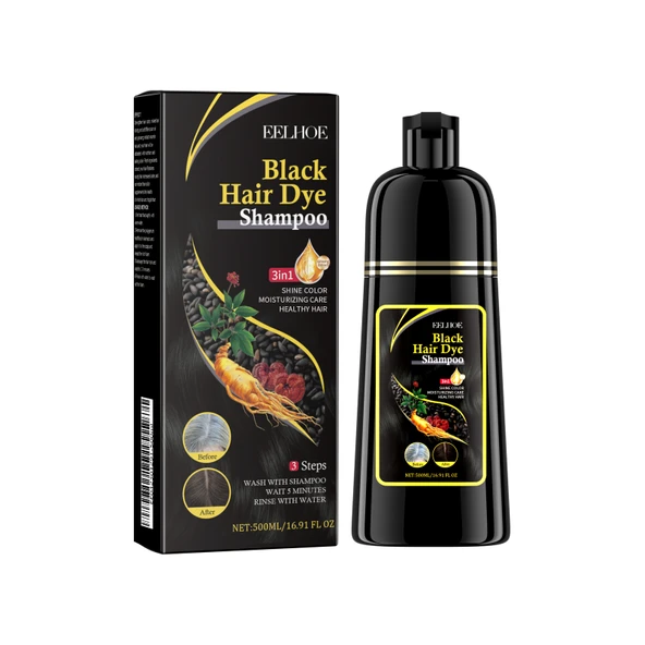Saç Boyası Şampuanı - Siyah Saç Nemlendirici - 500ml
