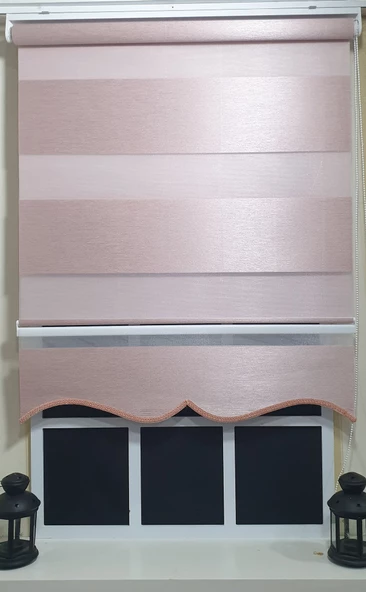 Zebra Stor Perde Pembe Geniş Bantlı Etek Dilimli ST 003  Pembe 100 x 200 - 4