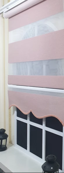 Zebra Stor Perde Pembe Geniş Bantlı Etek Dilimli ST 003  Pembe 100 x 200 - 1