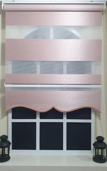 Zebra Stor Perde Pembe Geniş Bantlı Etek Dilimli ST 003  Pembe 100 x 200 - 3