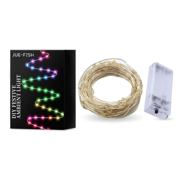 Yıldız Şekilli LED Peri Lamba - 1 Metre - Çok Renkli