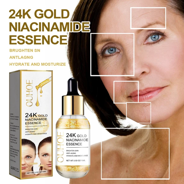 24K Altın Yüz Serumu - 15ml - İnce Çizgi Karşıtı Nemlendirici ve Sıkılaştırıcı
