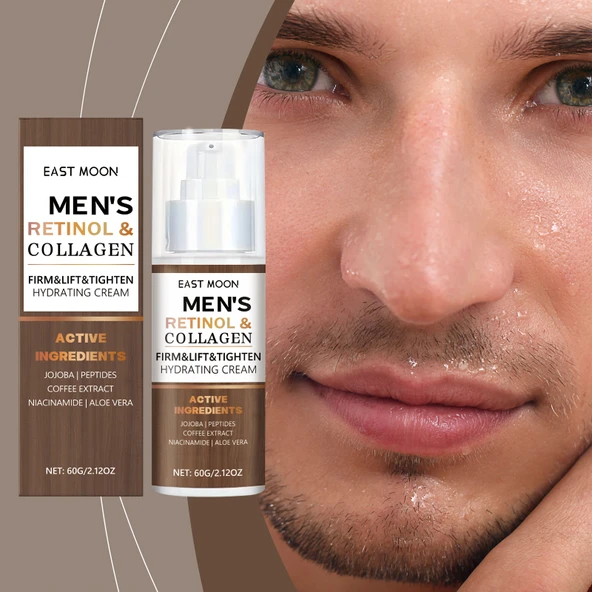 Erkekler İçin Retinol Kolajen Nemlendirici Krem 60g - Kırışıklık Karşıtı, Aydınlatıcı, Sıkılaştırıcı, Nemlendirici