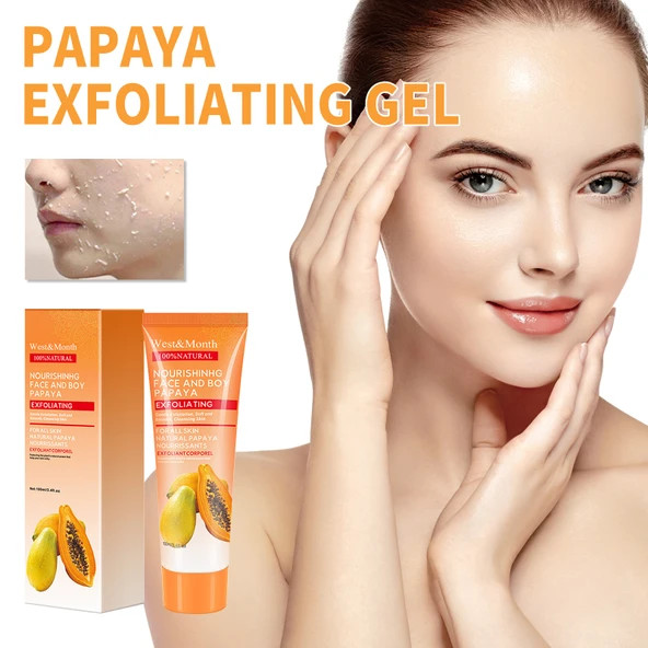 Papaya Özlü Peeling Jel - Nazik Temizleme - Nemlendirici - Aydınlatıcı - 100ml